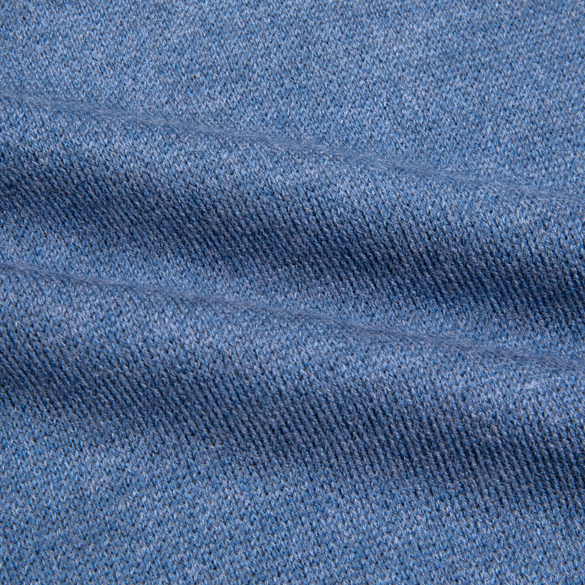 William Lockie Birdseye Solid Merino Wool Polo Denim