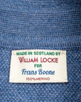 William Lockie Birdseye Solid Merino Wool Polo Denim