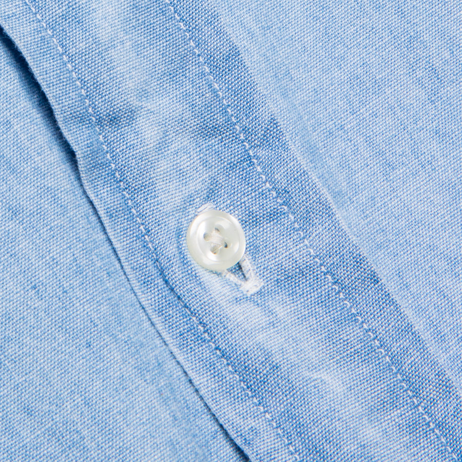 Orslow Safari Button Down Chambray Shirt Bleached
