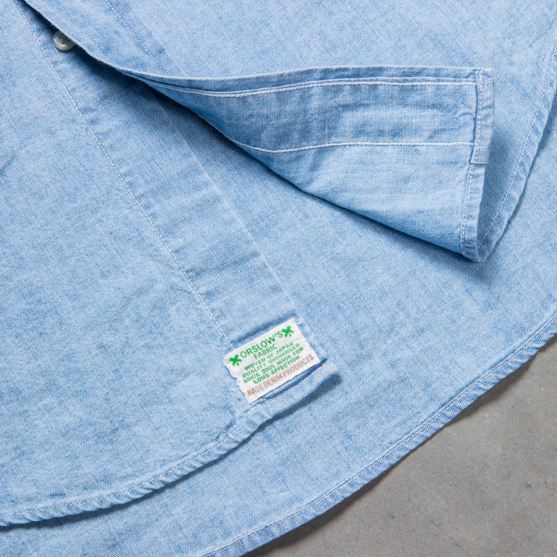 Orslow Safari Button Down Chambray Shirt Bleached