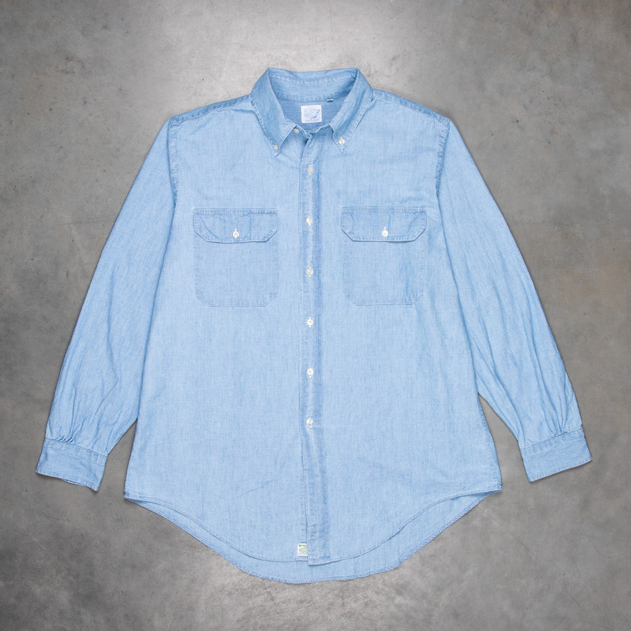 Orslow Safari Button Down Chambray Shirt Bleached