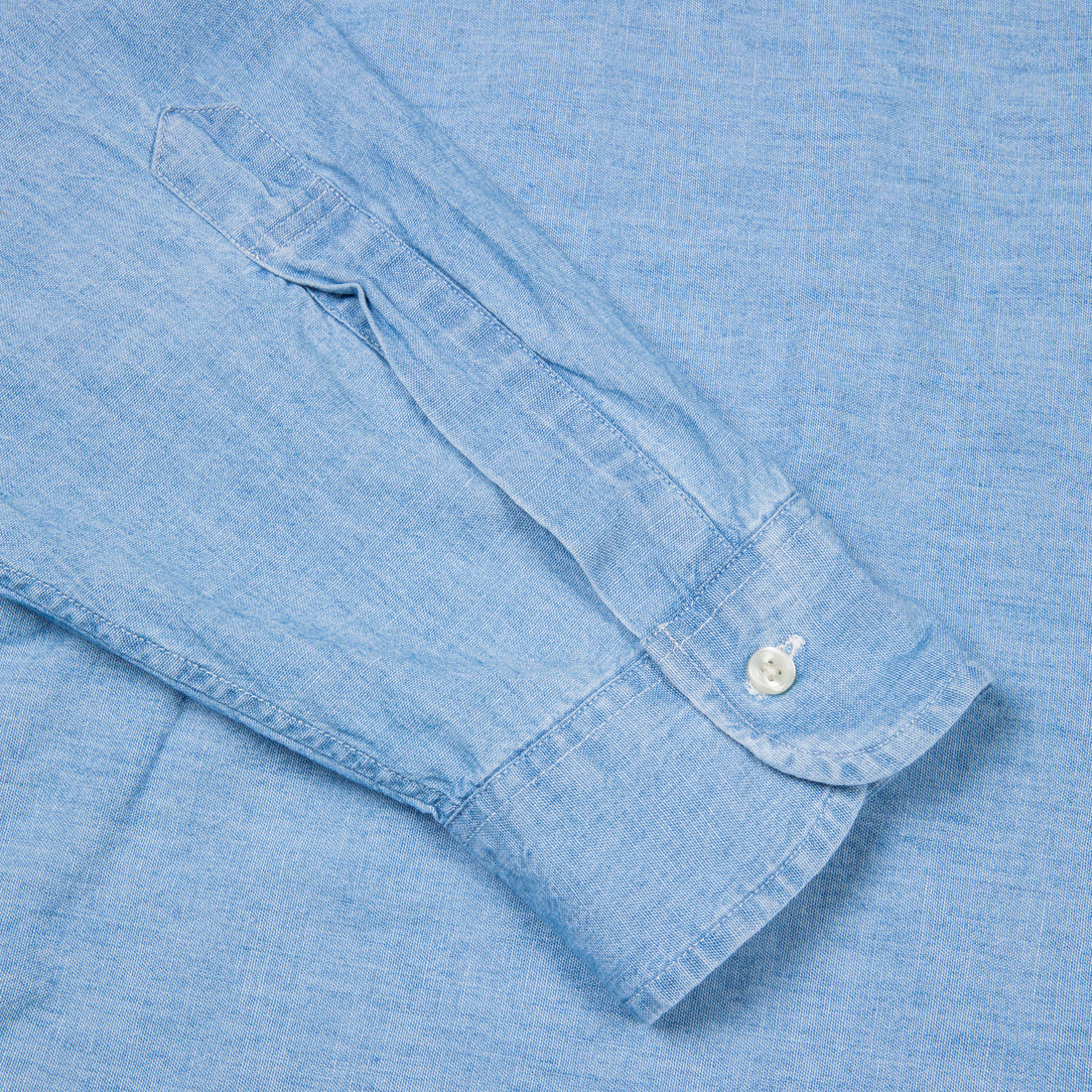 Orslow Safari Button Down Chambray Shirt Bleached