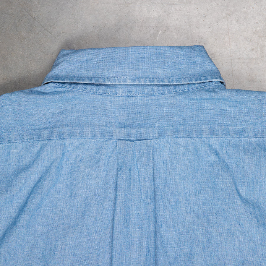 Orslow Safari Button Down Chambray Shirt Bleached