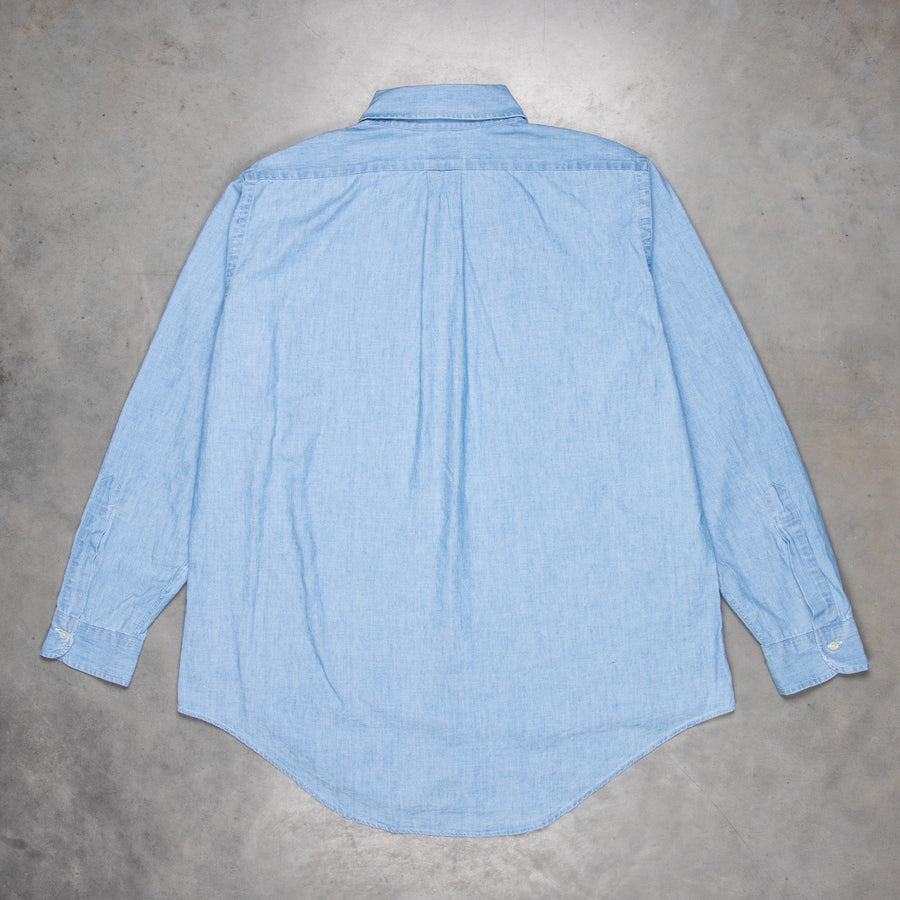 Orslow Safari Button Down Chambray Shirt Bleached
