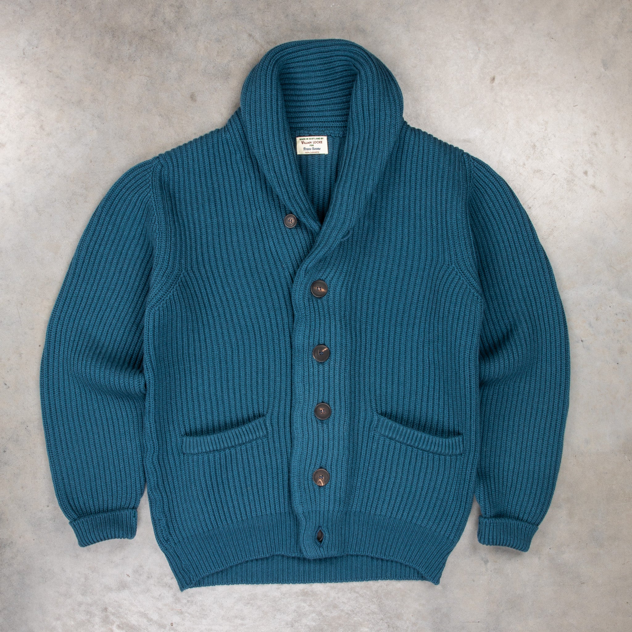 UNCLE’S CARDIGAN/Malachite William Lockie x Frans Boone Cashmere Cardigan Steve Teal