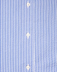 Finamore Gaeta Fit Collo Sergio Striped Seersucker Shirt Blu Medio