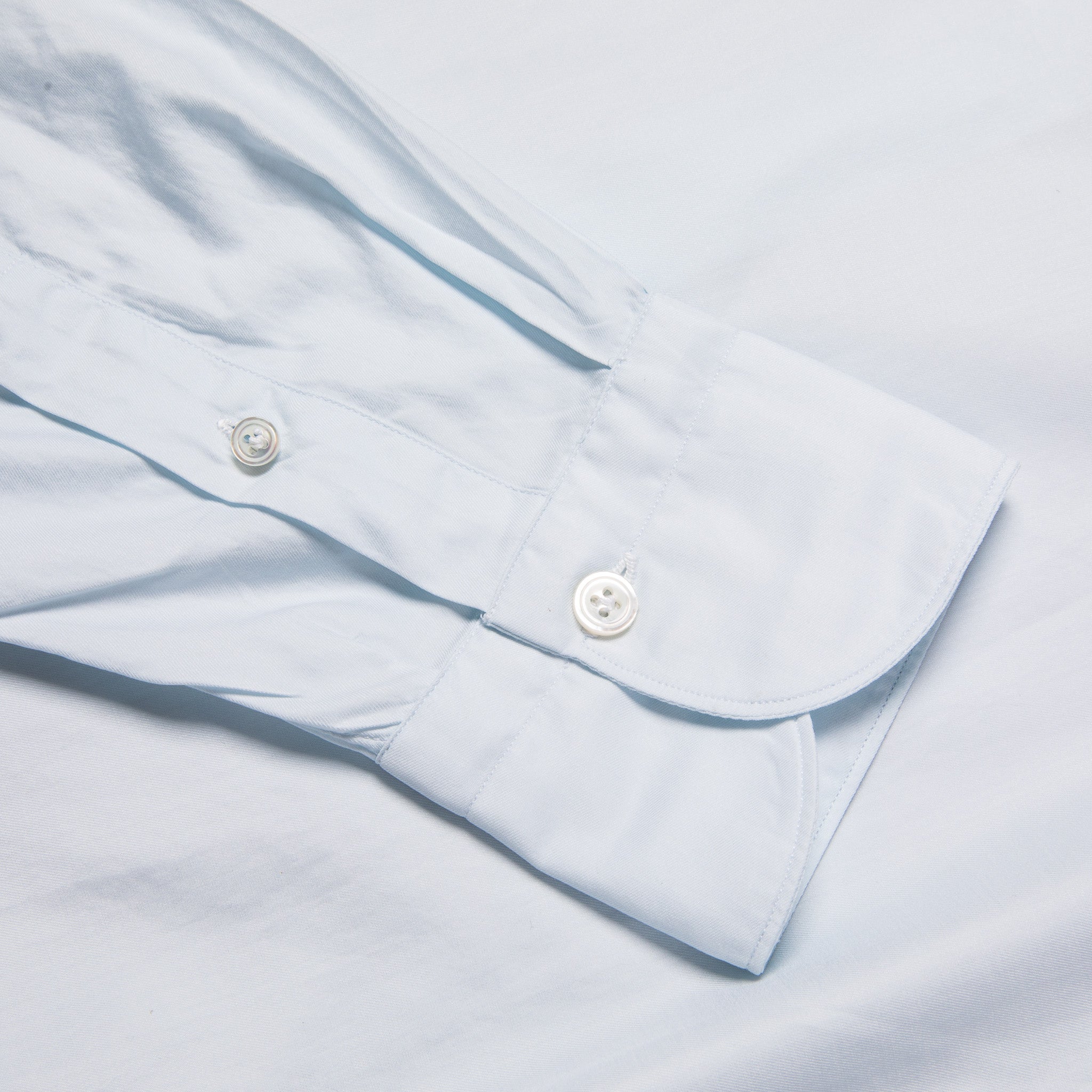 Finamore Milano Collo Luigi Carlo Riva 180&#39;s Twill Shirt Celeste
