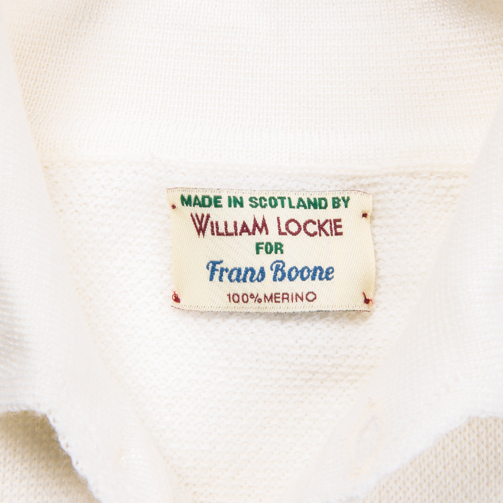William Lockie Birdseye Solid Merino Wool Polo Ice White