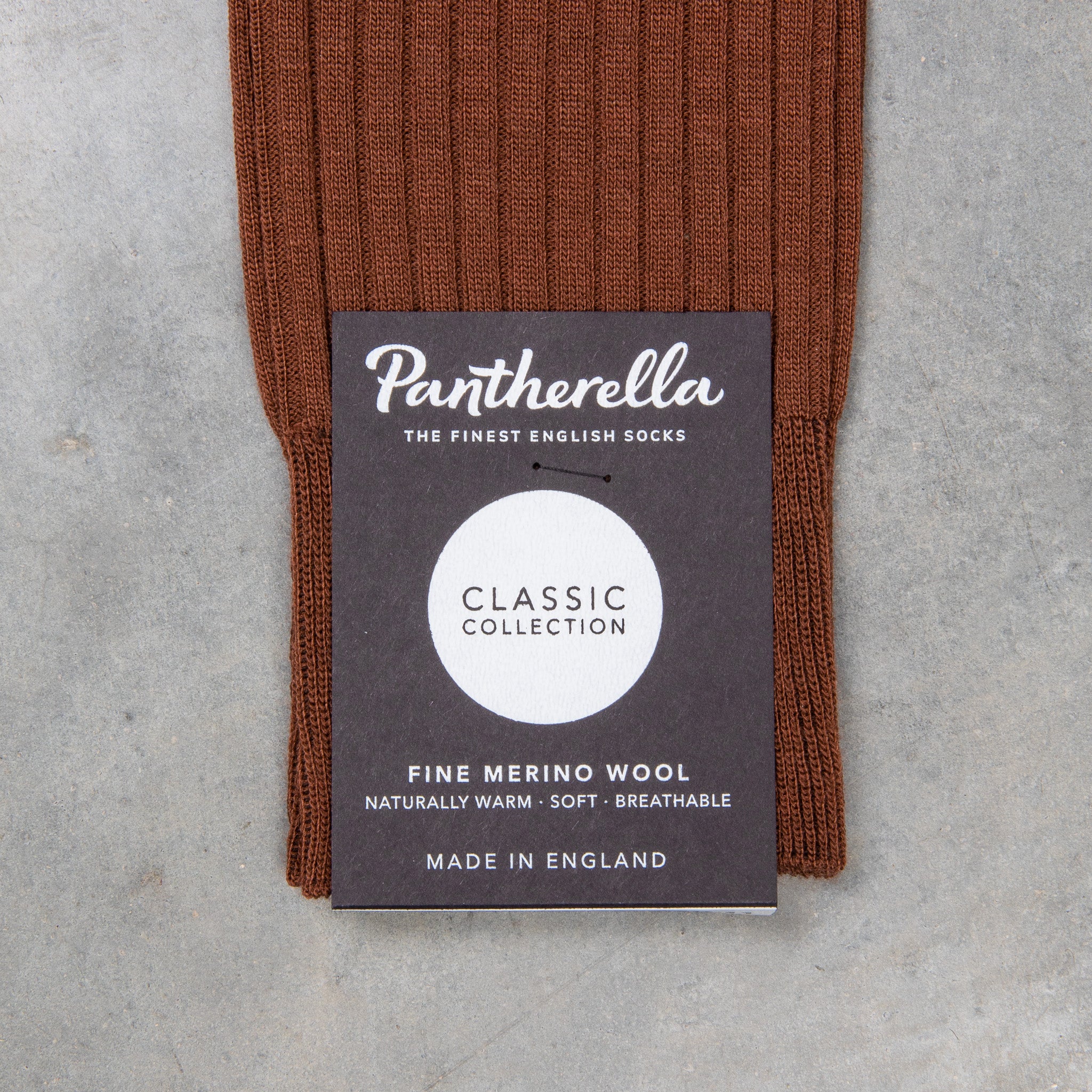 Pantherella Laburnum Merino Wool Ankle High Socks Conker