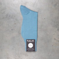 Pantherella Laburnum Merino Wool Ankle High Socks Blue Mist