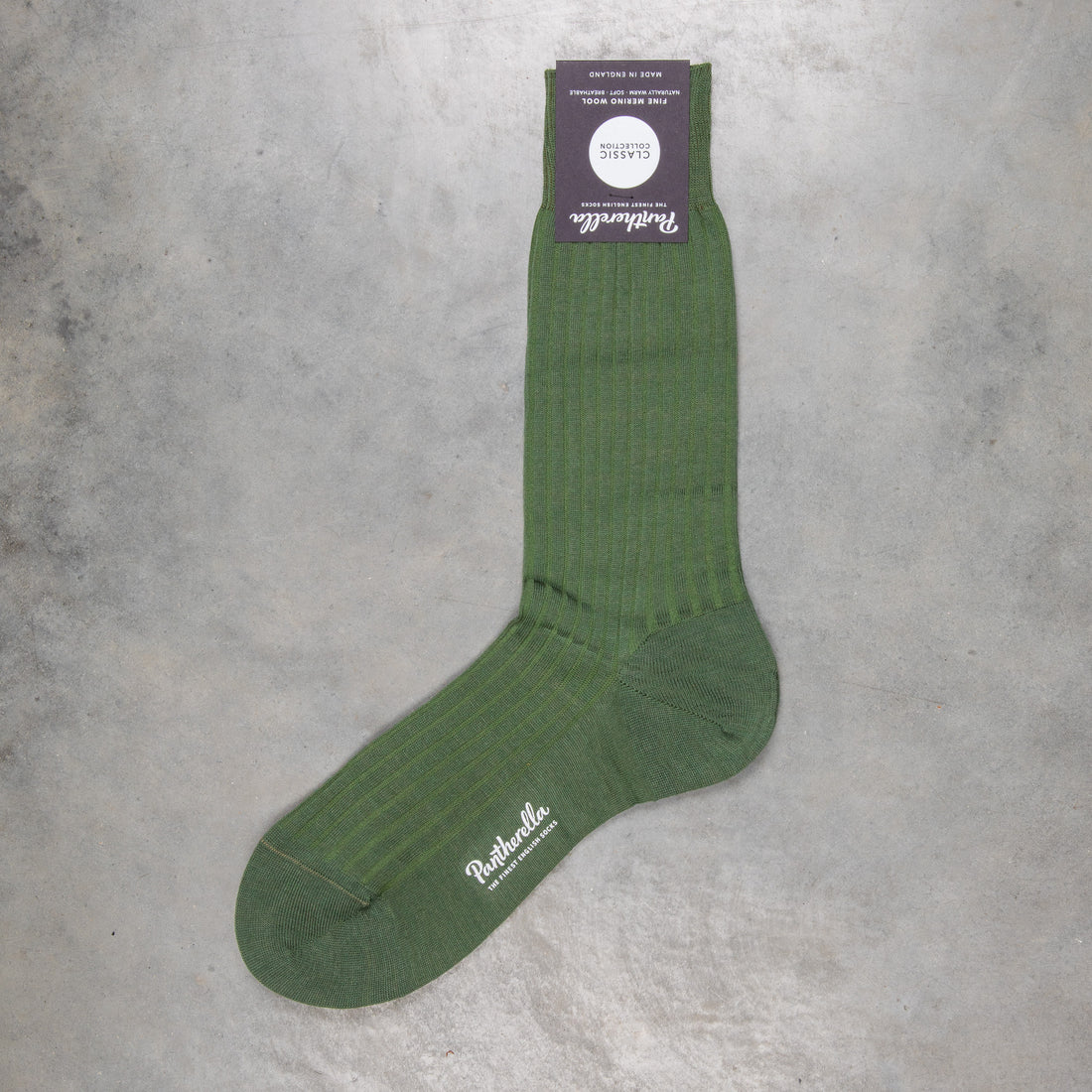 Pantherella Laburnum Merino Wool Ankle High Socks Leaf Green