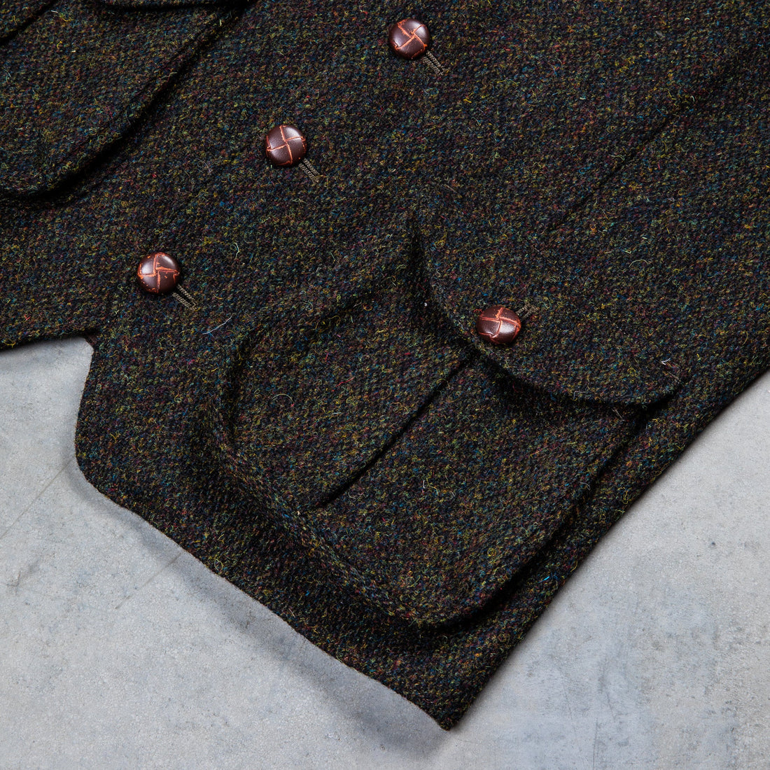 Orgueil OR-4239 Harris Tweed Gilet Dark Green