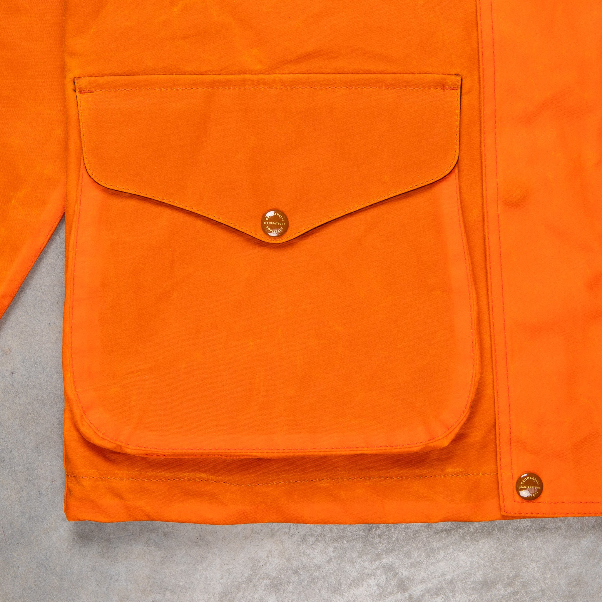 Manifattura Ceccarelli Rain Caban Wax cloth Orange