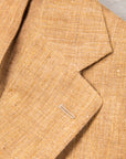 De Petrillo Coroglio Linen Jacket fine herringbone camel