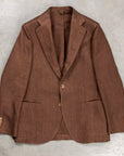 De Petrillo Posillipo Linen Jacket Herringbone Brown