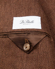 De Petrillo Posillipo Linen Jacket Herringbone Brown