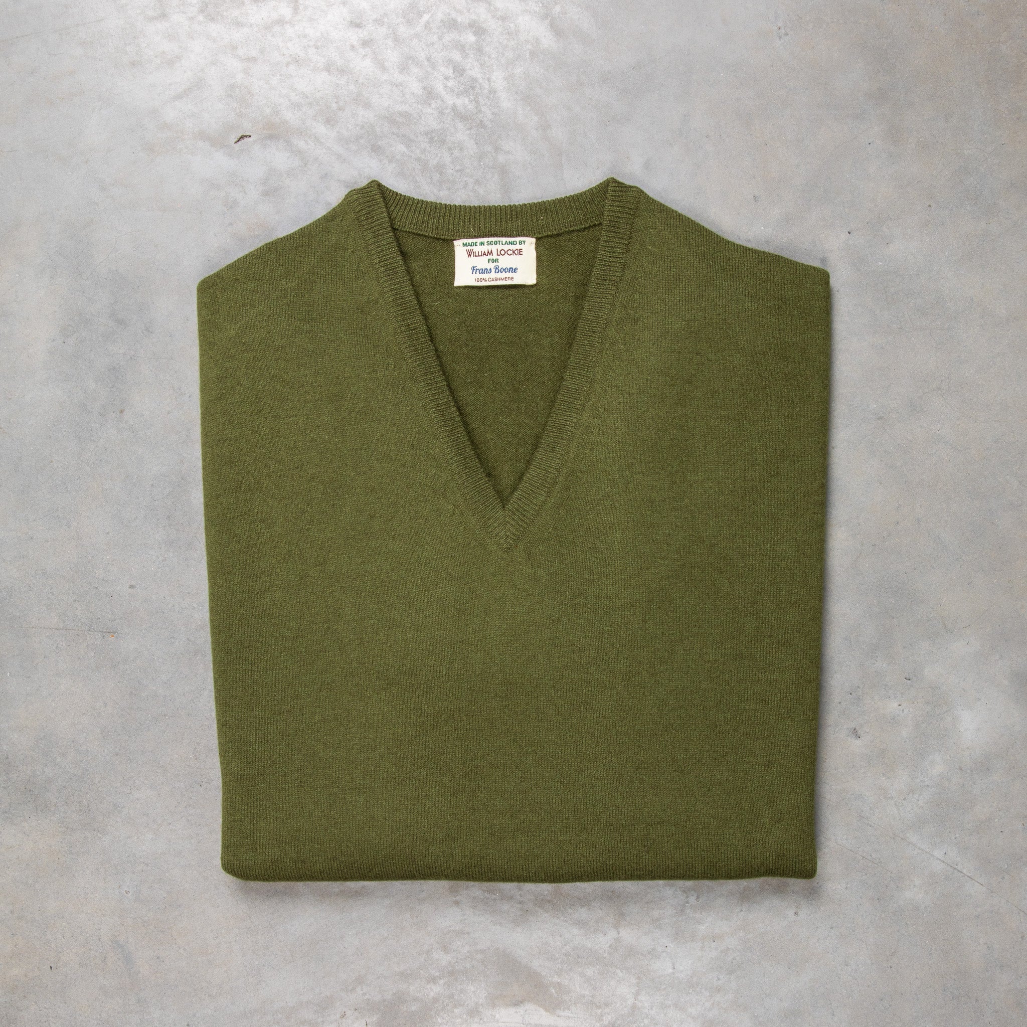 William Lockie Oxton Cashmere V-Neck Loden