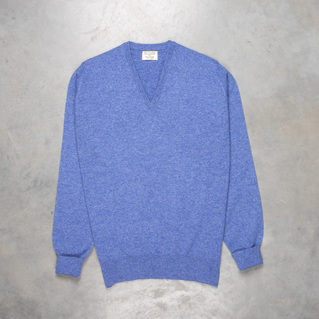 William Lockie Oxton Cashmere V-Neck Lapis