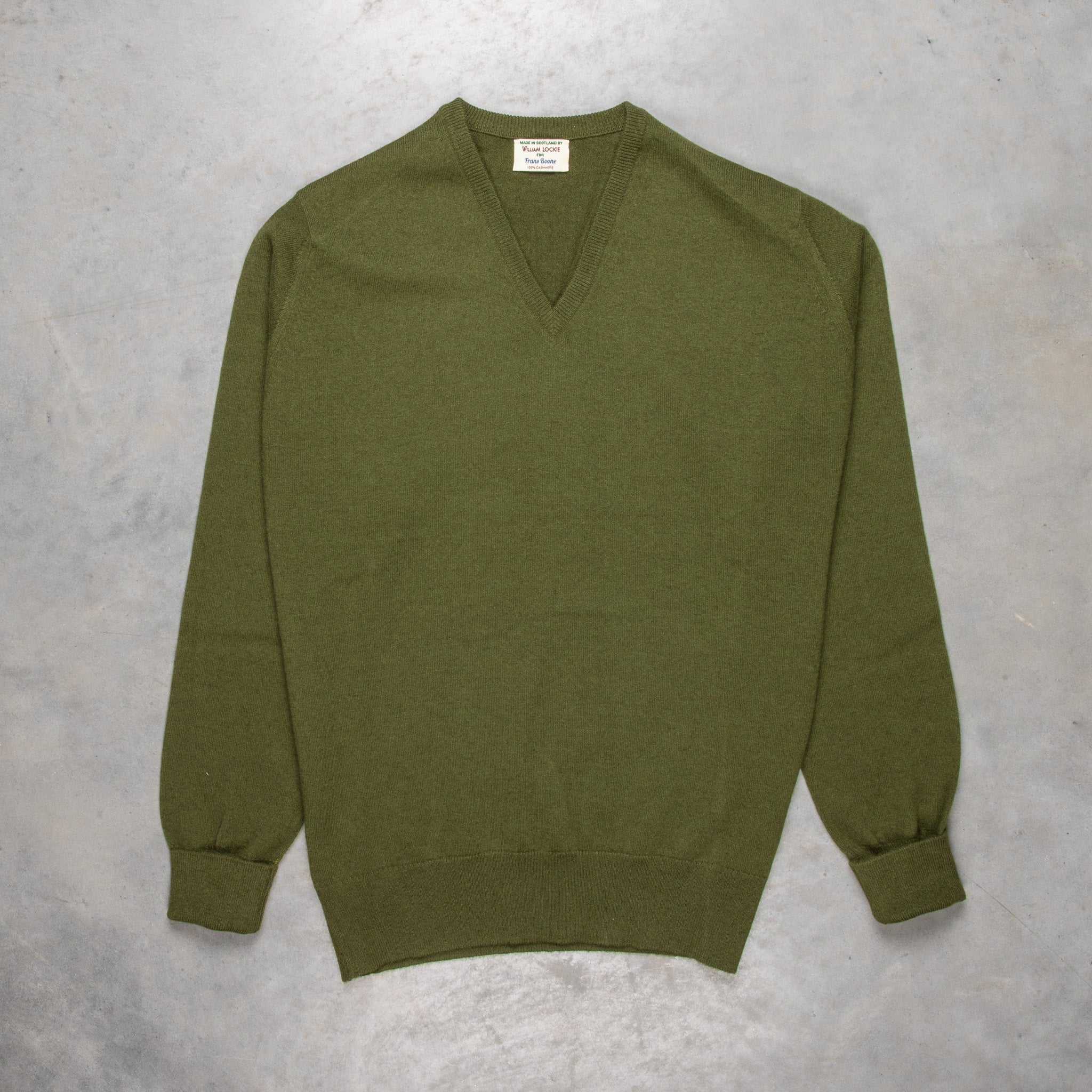 William Lockie Oxton Cashmere V-Neck Loden