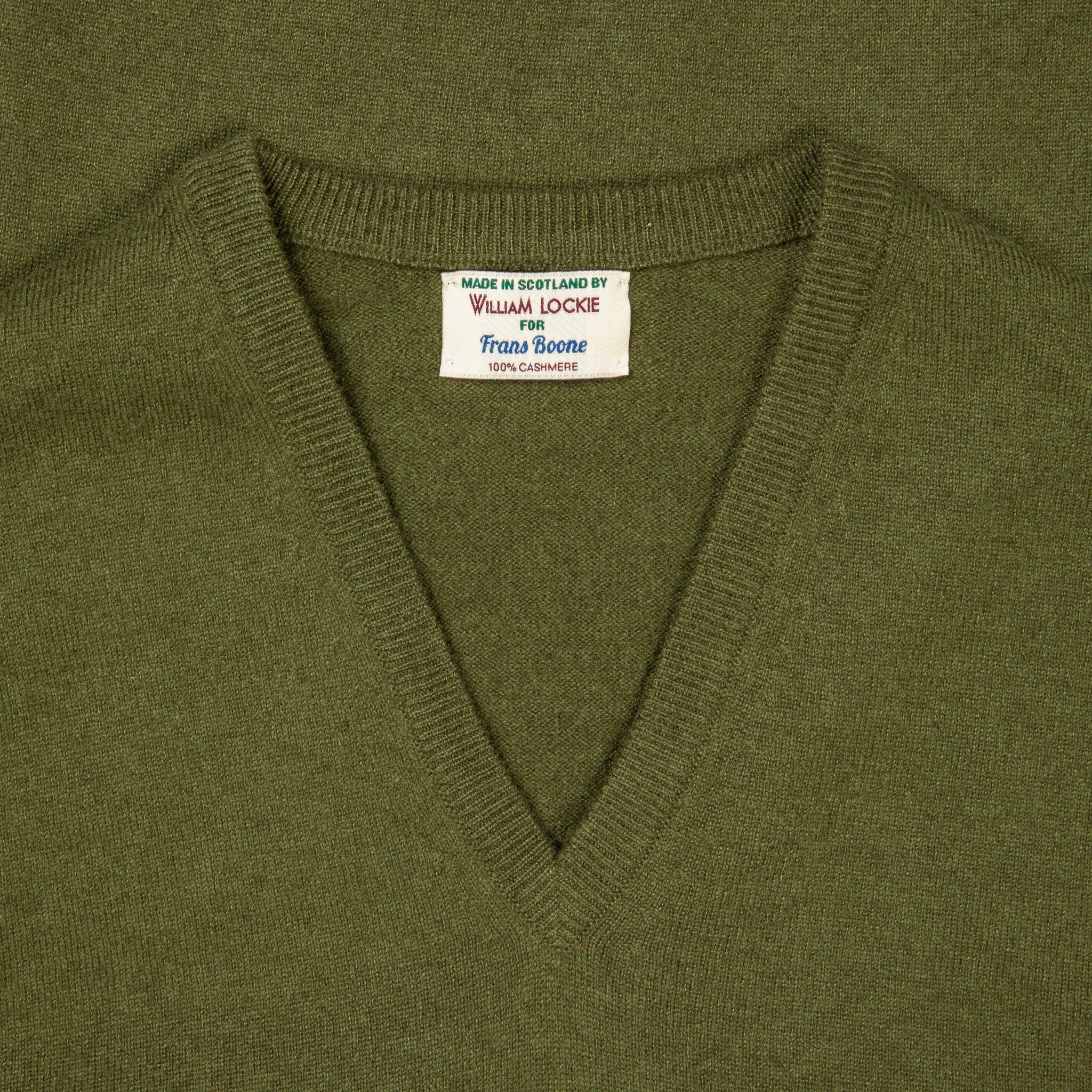 William Lockie Oxton Cashmere V-Neck Loden