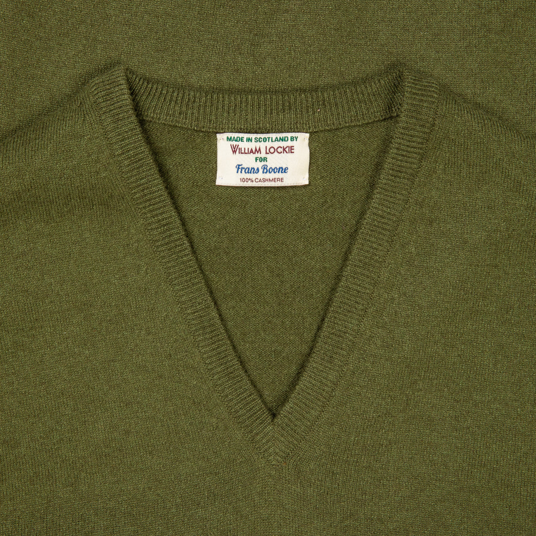 William Lockie Oxton Cashmere V-Neck Loden