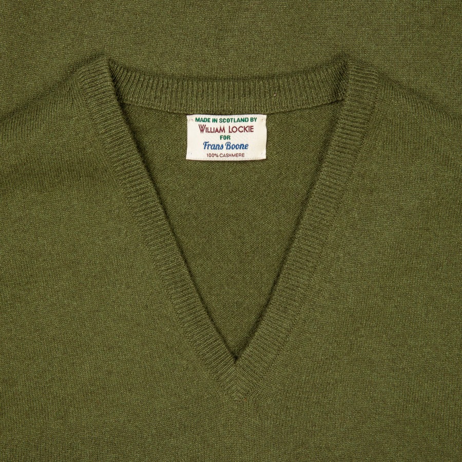 William Lockie Oxton Cashmere V-Neck Loden