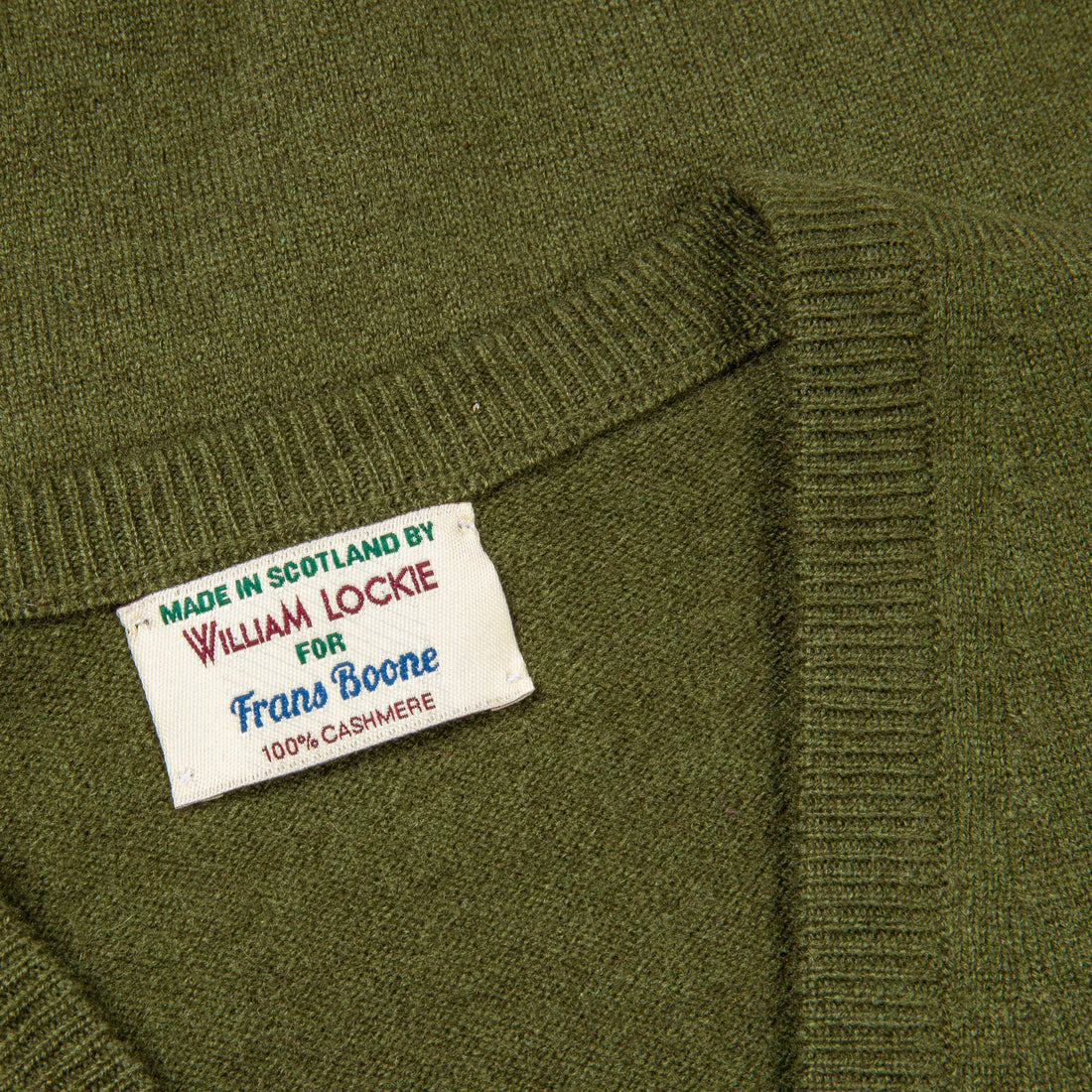 William Lockie Oxton Cashmere V-Neck Loden