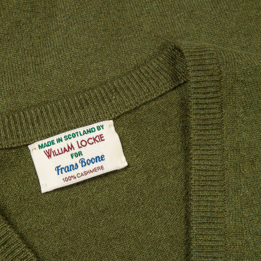 William Lockie Oxton Cashmere V-Neck Loden