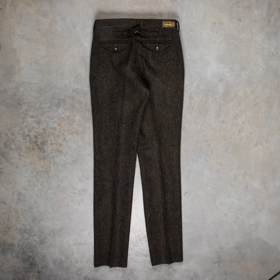 Orgueil OR-1093 Harris Tweed Trousers Dark Green