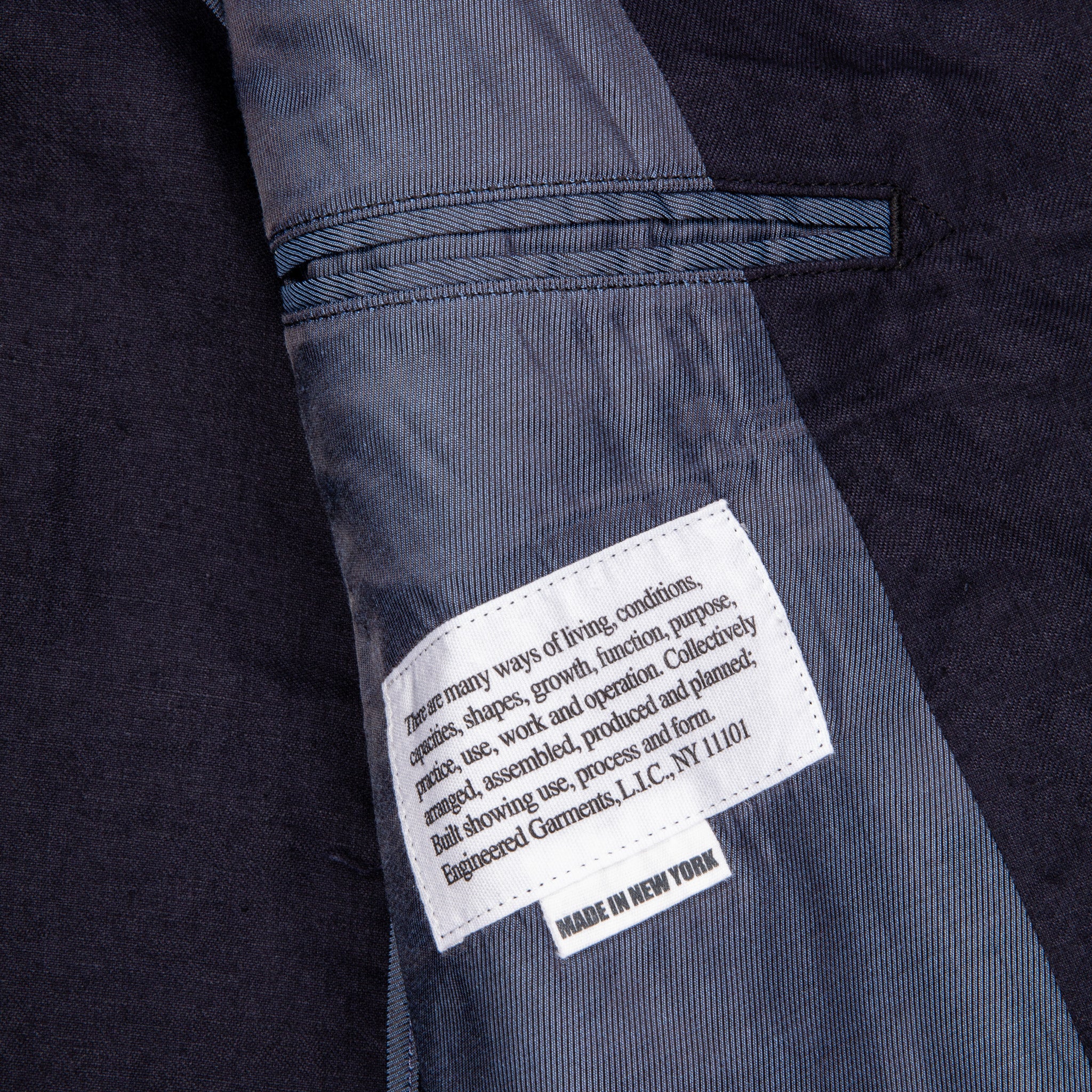 Engineered Garments Ivy Blazer Navy Linen Twill