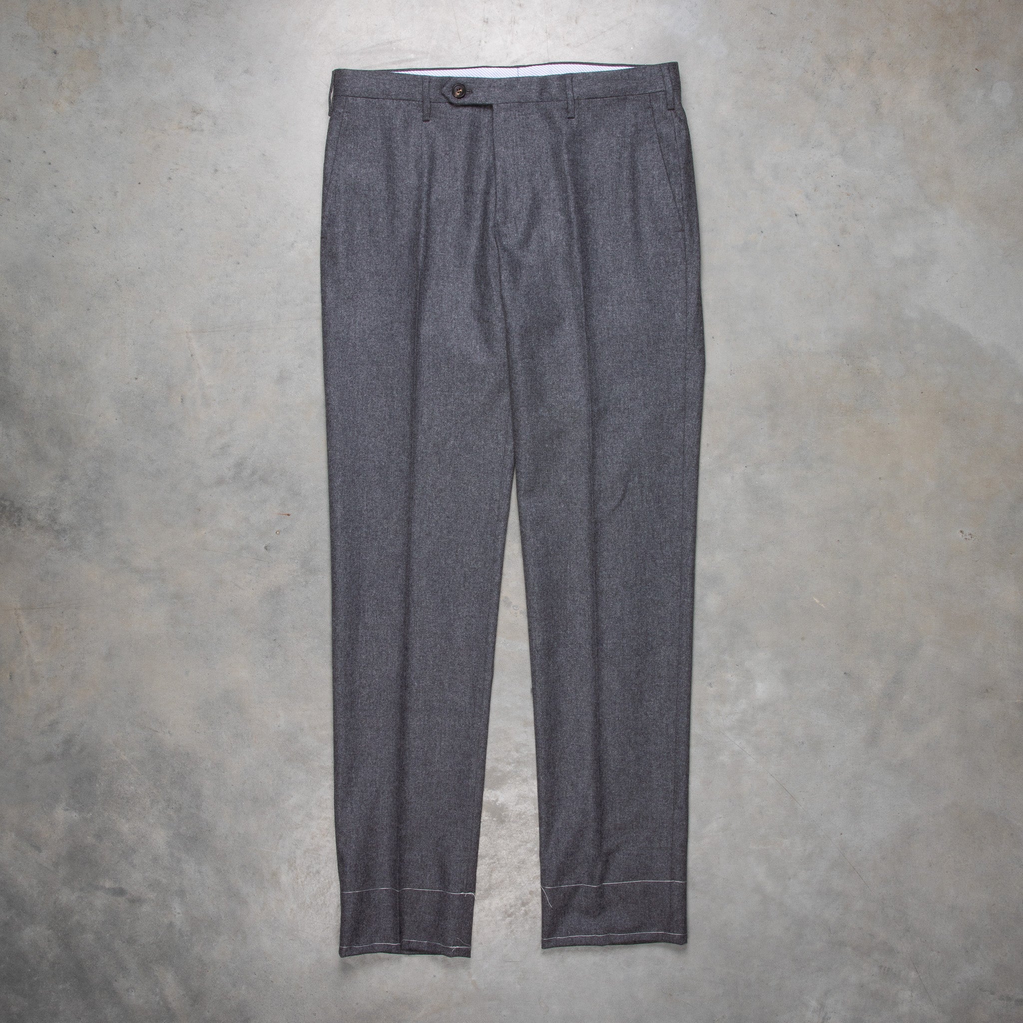 Rota Pantaloni medium Rise Slim Fit Lightweight Flannel Grigio Scuro