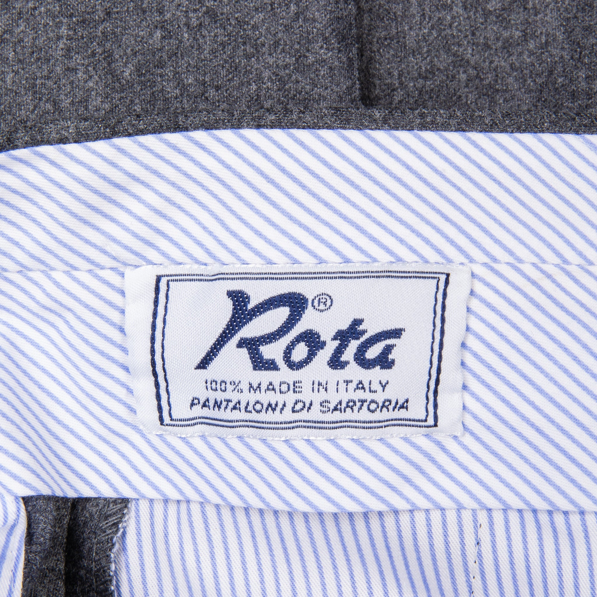 Rota Pantaloni medium Rise Slim Fit Lightweight Flannel Grigio Scuro