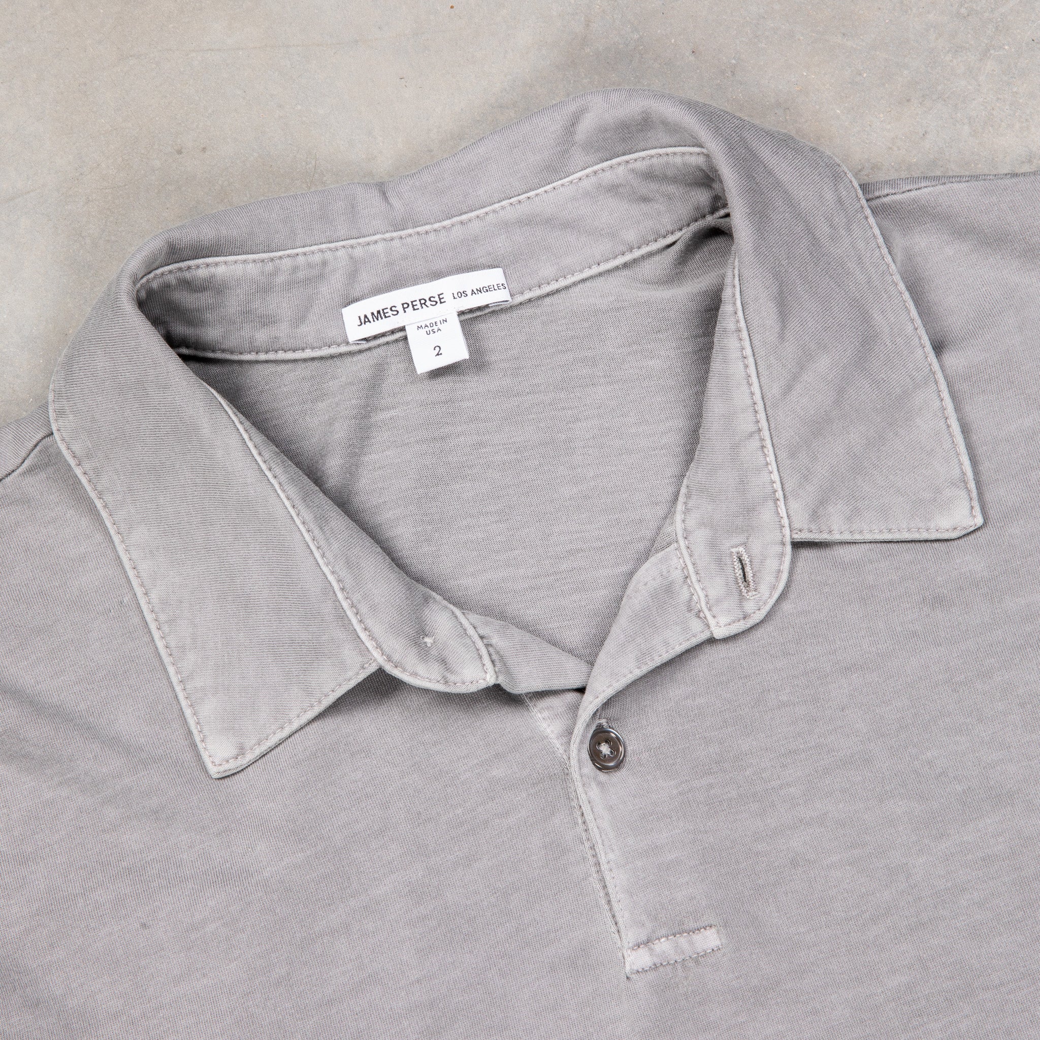 James Perse Revised Polo Silver Grey
