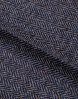 Rota Pantaloni High Rise Regular Fit Flannel Herringbone Indigo Blu