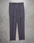 Rota Pantaloni High Rise Regular Fit Flannel Herringbone Indigo Blu