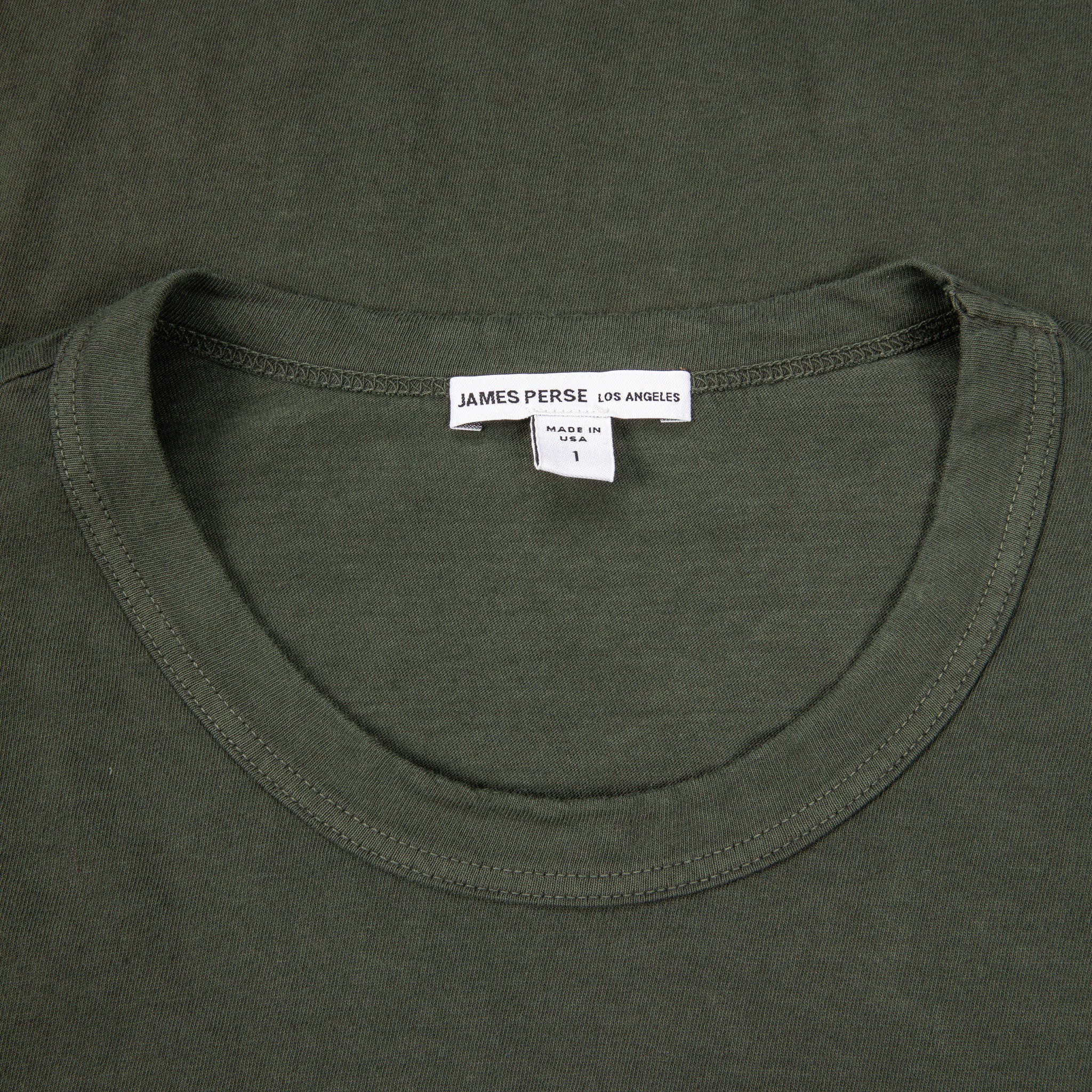 James Perse Crew Neck Pocket Tee Dark Olive