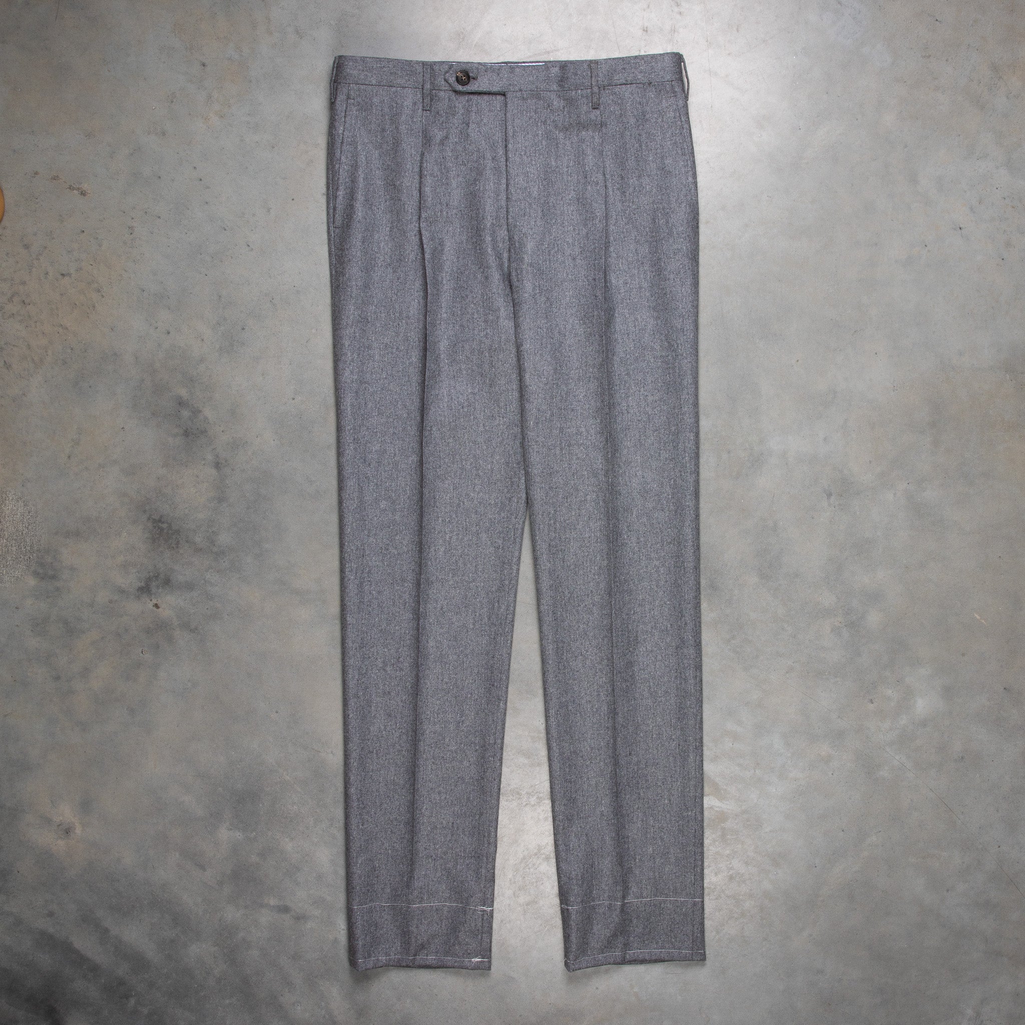 Rota Pantaloni High Rise Regular Fit Lightweight Flannel Grigio Medio