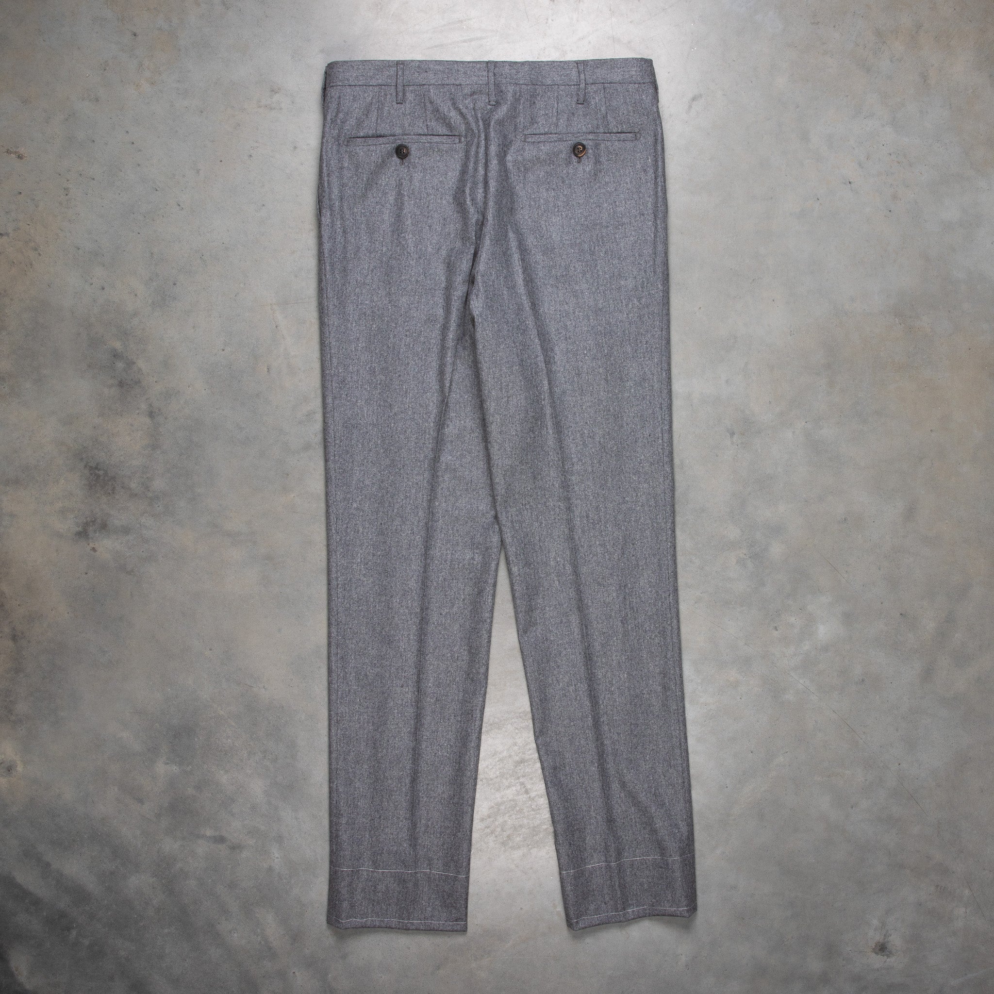 Rota Pantaloni High Rise Regular Fit Lightweight Flannel Grigio Medio