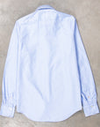 Finamore Tokyo shirt washed oxford button down Lucio collar in midblue