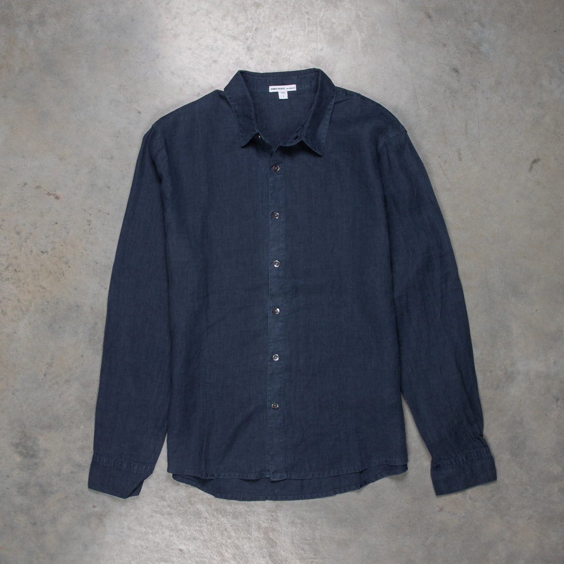 James Perse Classic Linen shirt Blue Oil