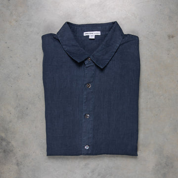 James Perse Classic Linen shirt Blue Oil