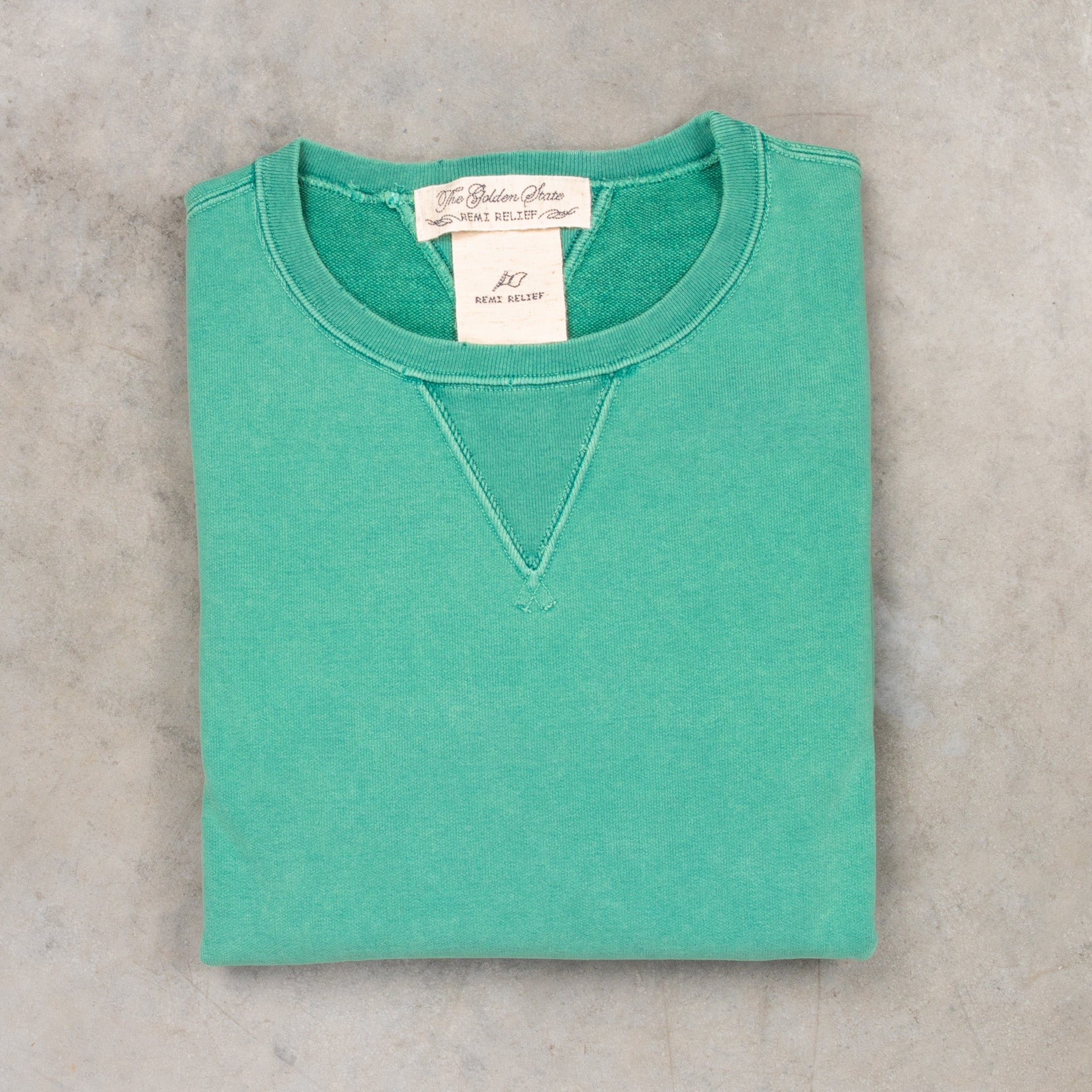 Remi Relief Special Finish Sweat Crew Neck Faded Green Exclusive