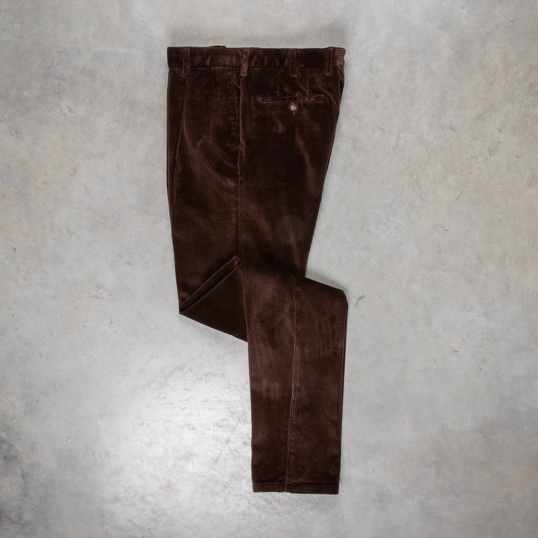 Rota Pantaloni High Rise Regular Fit 8-Wale Corduroy Marrone Scuro