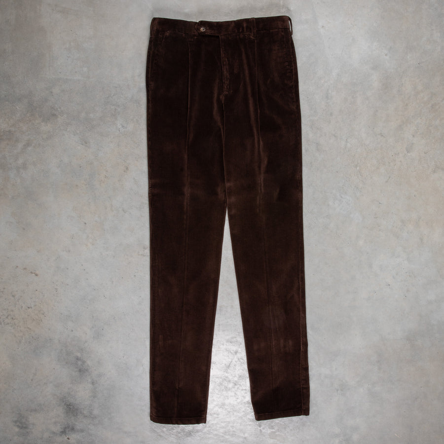 Rota Pantaloni High Rise Regular Fit 8-Wale Corduroy Marrone Scuro