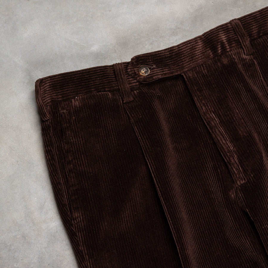 Rota Pantaloni High Rise Regular Fit 8-Wale Corduroy Marrone Scuro
