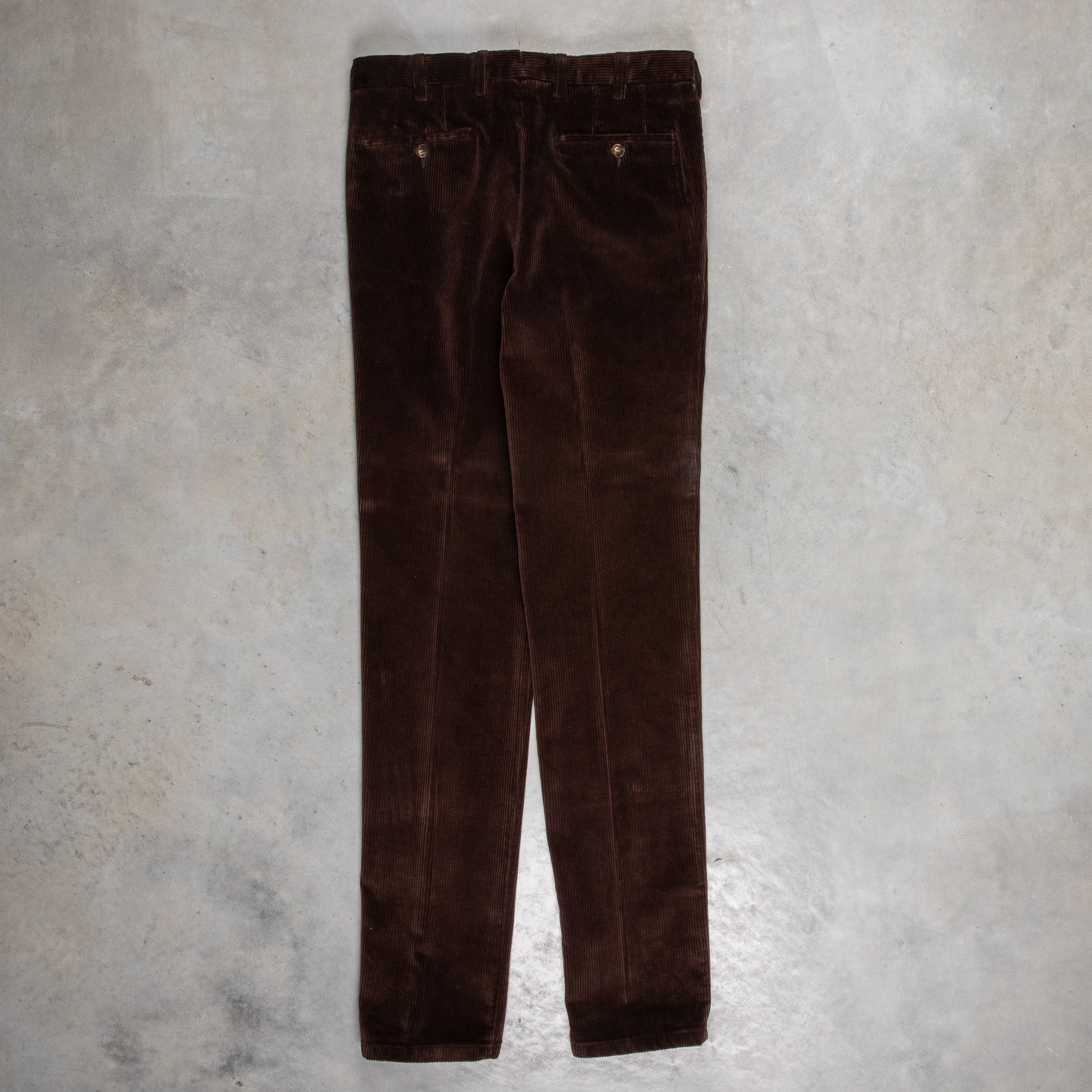 Rota Pantaloni High Rise Regular Fit 8-Wale Corduroy Marrone Scuro