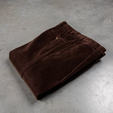 Rota Pantaloni High Rise Regular Fit 8-Wale Corduroy Marrone Scuro