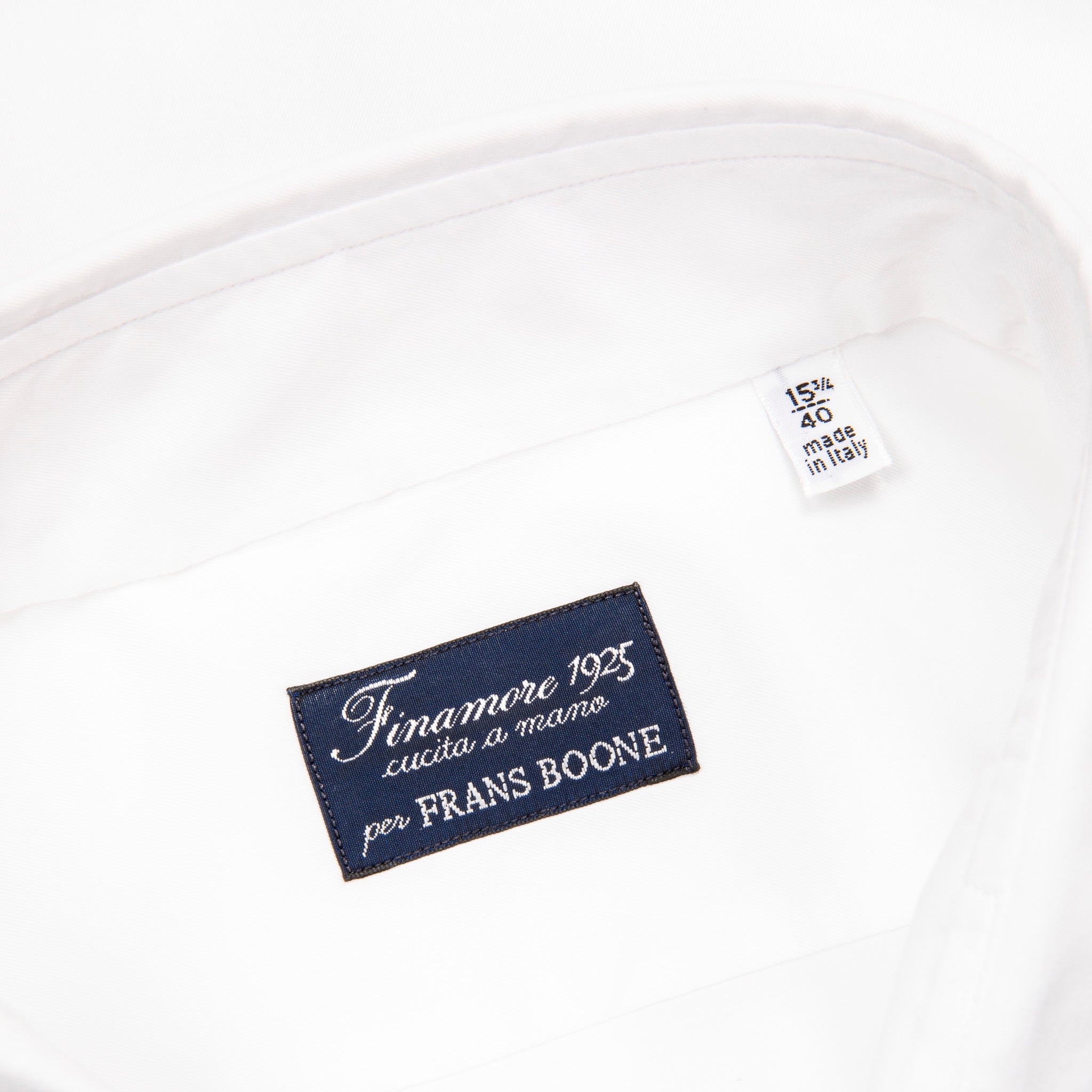 Finamore Napoli Fit Collo Luigi Soft White 170 Sea Island Twill