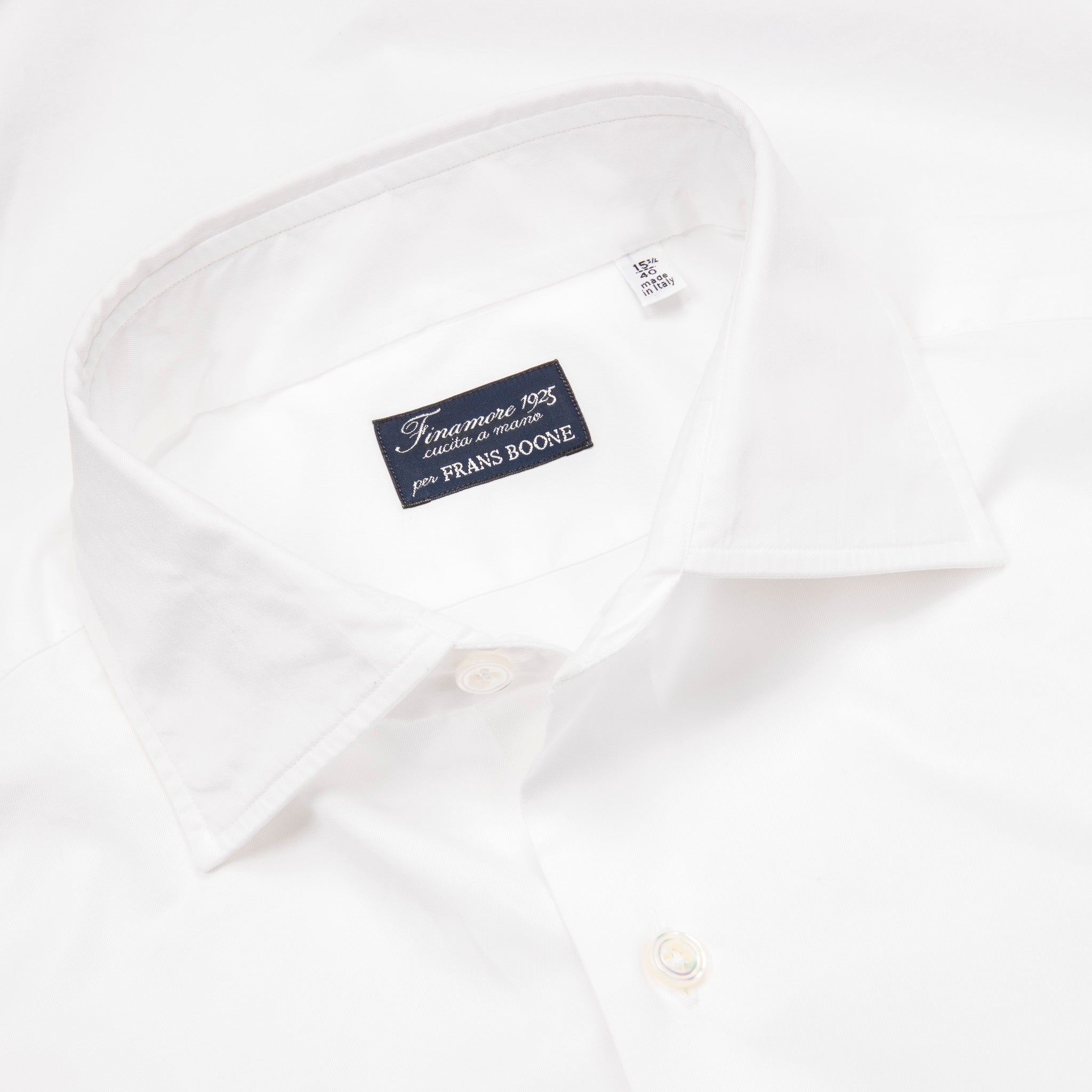 Finamore 1925 Napoli コットンブロードシャツ 白 39 Finamore Napoli Fit Collo Luigi Soft White 170 Sea Island Twill