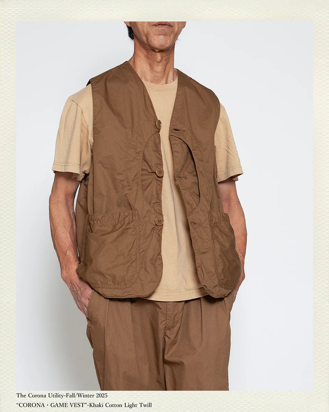 The Corona Utility CV001 Game Vest Cotton Light Twill Khaki
